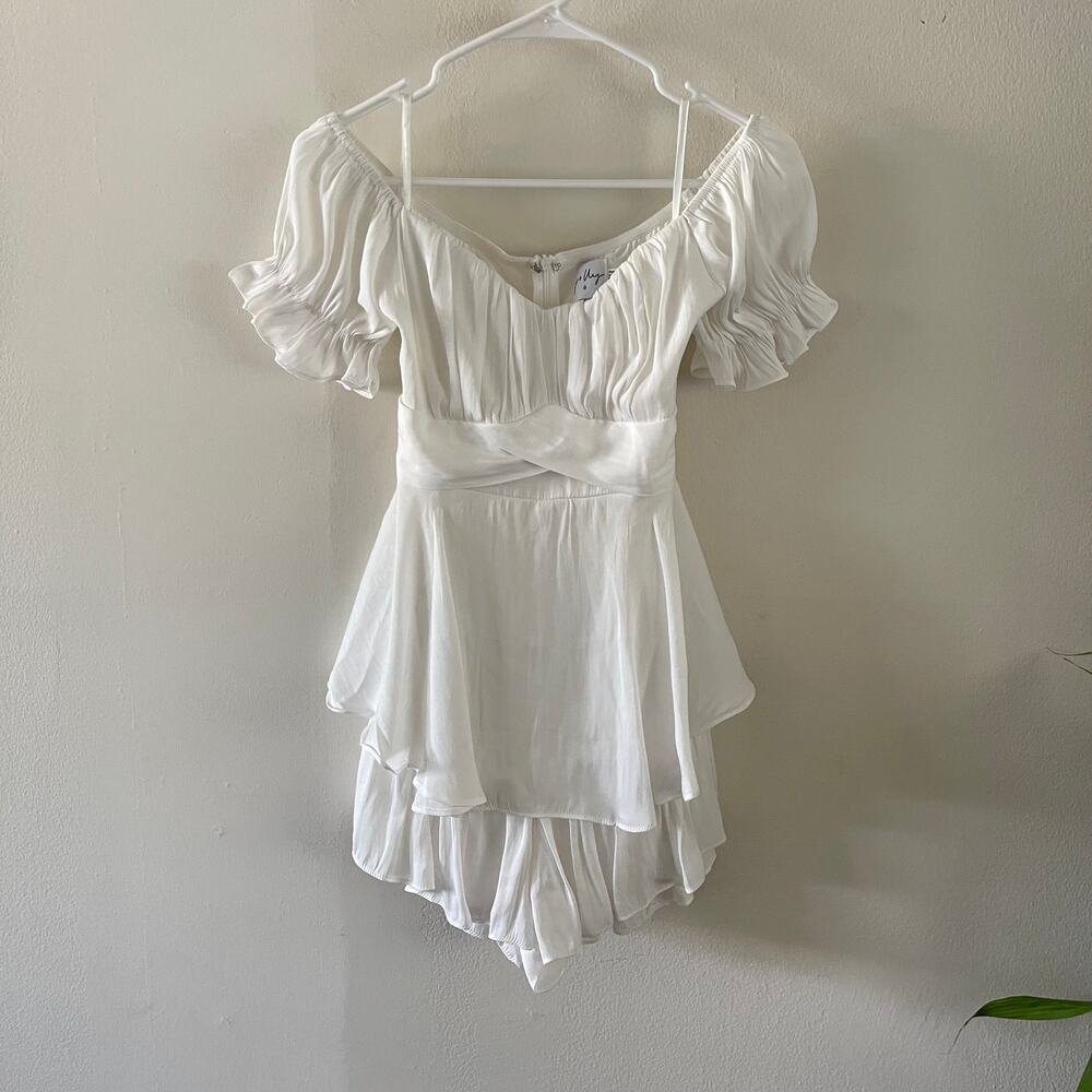 Princess Polly Womens 6 White Tie Waist Romper Leslie Feminine Romantic